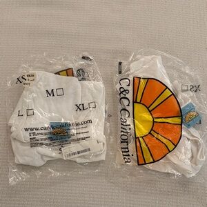 Lot of 2 C&C California White Tees XS NWT